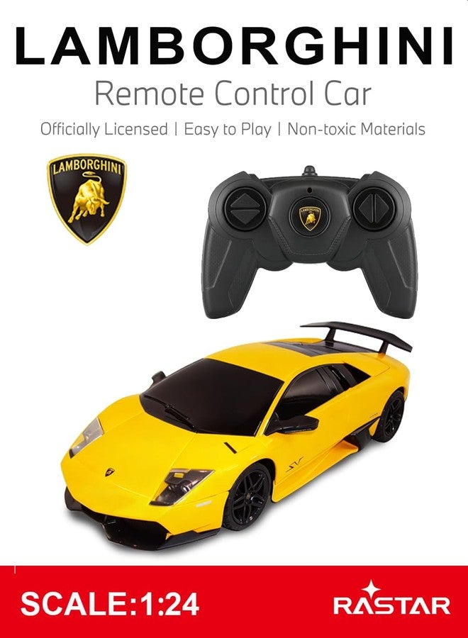 راستار سيارة لامبورغيني RASTAR 39000 بمقياس 1/24 تعمل بالتحكم عن بعد - هدية مثالية للعب والعرض - نموذج سيارة لعبة مرخص رسميًا مع جهاز تحكم عن بعد للأطفال والمراهقين والبالغين - أصفر - Image 2